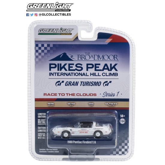 1/64 PIKES PEAK INT HILL CLIMB SERIES 1 1980 PONTIAC FIREBIRD TRANS AM OFFICIAL PACE CAR 58TH ANNUAL PIKES PEAK AUTO HILL CLIMB