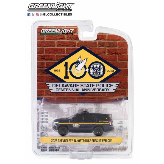 1/64 2023 CHEVROLET TAHOE POLICE PURSUIT VEHICLE DELAWARE STATE POLICE 28140-F