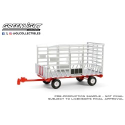 1/64 DOWN ON THE FARM SERIES 9 - BAIL THROW WAGON - SILVER AND RED 48090-F