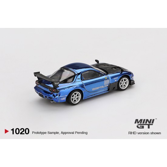 MINI GT 1/64 MAZDA RX-7 RE-AMEMIYA CHROME BLUE MALAYSIA DIECAST EXPO 2025 (RHD)