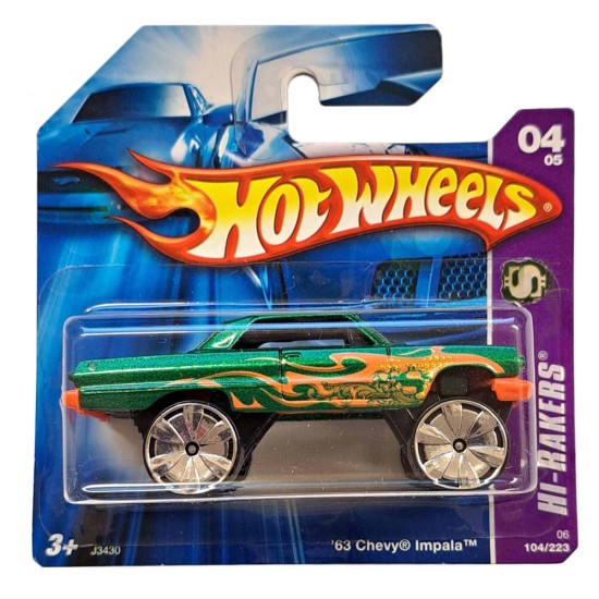 HOT WHEELS 2006 HI-RAKERS 04/05 '63 CHEVY IMPALA 104/223 GREEN J3430 HOT WHEELS 2006 HI-RAKERS 04/05 '63 CHEVY IMPALA 104/223 GREEN J3430