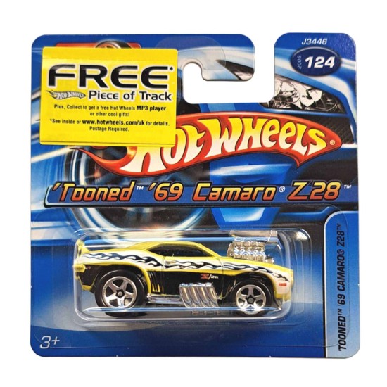 HOT WHEELS 2006 'TOONED' '69 CAMARO Z28 #124 YELLOW J3446