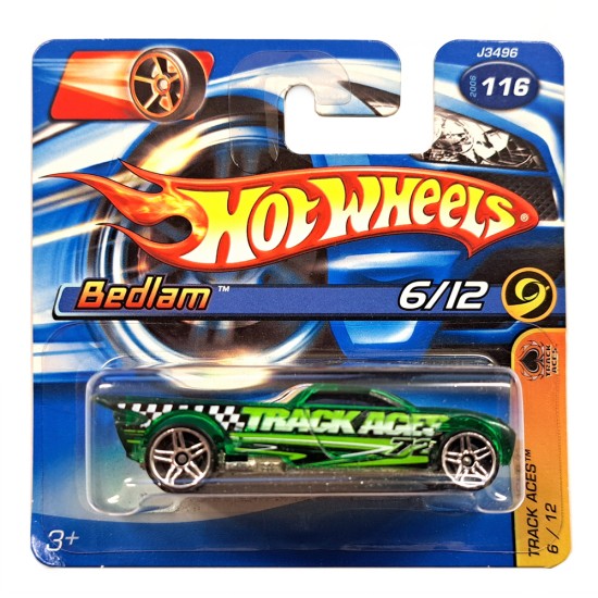 HOT WHEELS 2006 RELEASE BEDLAM TRACK ACES 6/12 #116 SHORT CARD J3496