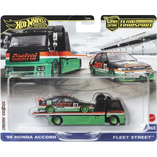 HOT WHEELS CAR CULTURE TEAM TRANSPORT '96 HONDA ACCORD FLEET STREET #65 HRV46