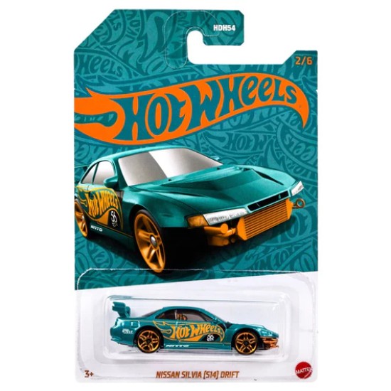 HOT WHEELS PEARL AND CHROME NISSAN SILVIA (S14) DRIFT 2/6 HVX05