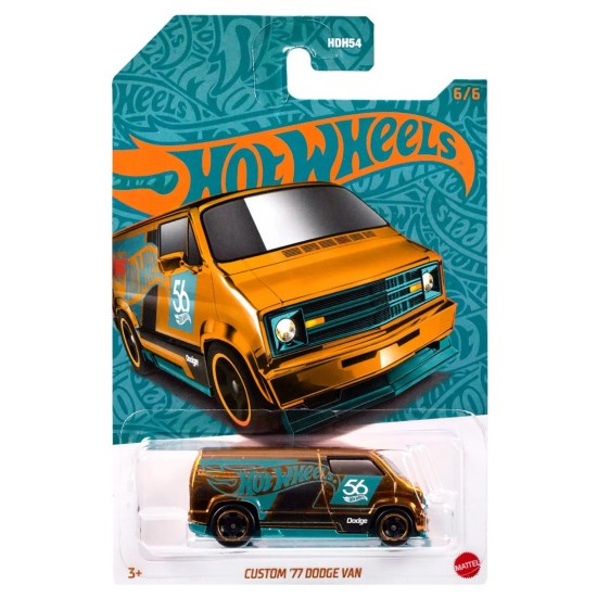 HOT WHEELS PEARL AND CHROME CUSTOM '77 DODGE VAN 6/6 HVX09 - CHASE CAR