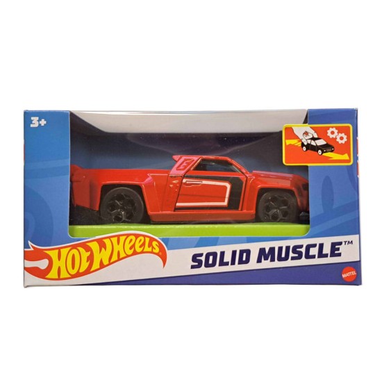 HOT WHEELS PULLBACK CAR - SOLID MUSCLE RED HMY10