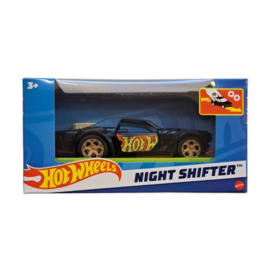 HOT WHEELS PULLBACK CAR - NIGHT SHIFTER BLACK HMY11