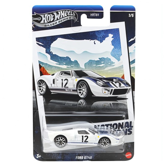 HOT WHEELS SILVER SERIES NATIONAL ICONS FORD GT40 1/5 JBY87