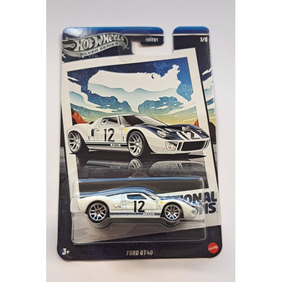 HOT WHEELS SILVER SERIES NATIONAL ICONS FORD GT40 1/5 JBY87 - BENT CARD HOT WHEELS SILVER SERIES NATIONAL ICONS FORD GT40 1/5 JBY87 - BENT CARD