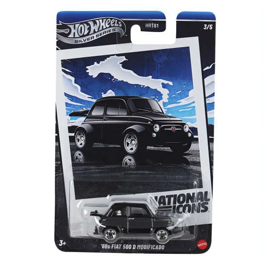 HOT WHEELS SILVER SERIES NATIONAL ICONS '60s FIAT 500 D MODIFICADO 3/5 JBY88