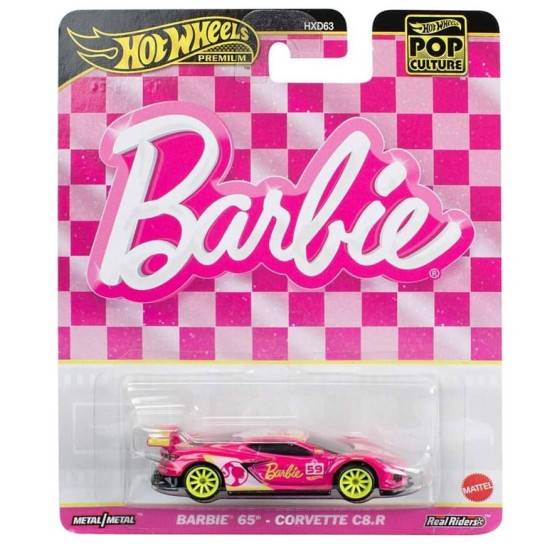 HOT WHEELS POP CULTURE 2024 BARBIE 65TH CORVETTE C8.R HVJ51