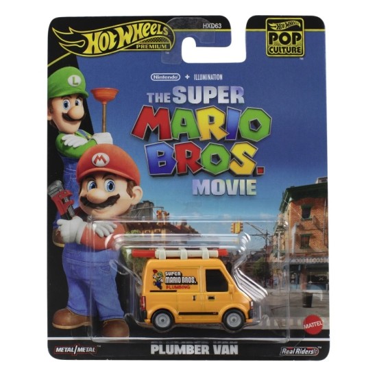 HOT WHEELS POP CULTURE SUPER MARIO BROS MOVIE PLUMBER VAN HXF03