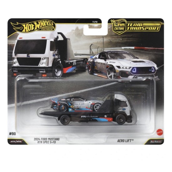 HOT WHEELS TEAM TRANSPORT 2024 FORD MUSTANG RTR SPEC 5-FD AERO LIFT #90 JHX92