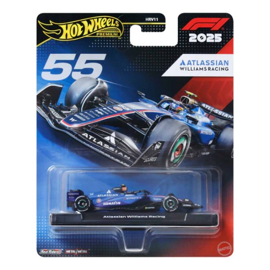 HOT WHEELS PREMIUM FORMULA 1 2025 ATLASSIAN WILLIAMS NO.55 JKD85