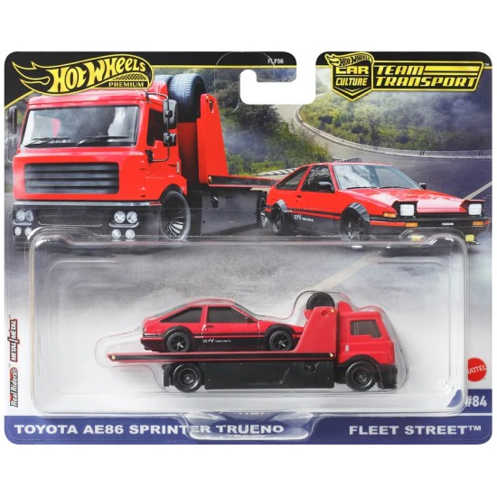 HOT WHEELS TEAM TRANSPORT TOYOTA AE86 SPRINTER TRUENO AND FLEET STREET #84 JBM40