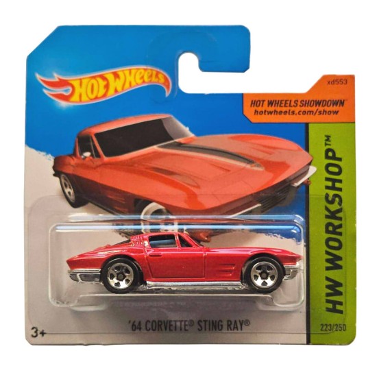 HOT WHEELS 2014 HW WORKSHOP '64 CORVETTE STING RAY 223/250 RED BFF02