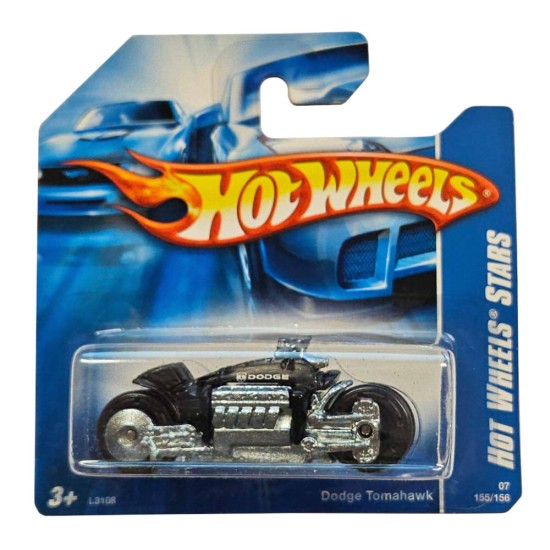 HOT WHEELS 2007 HOT WHEELS STARS DODGE TOMAHAWK 155/156 BLACK #155 L3108