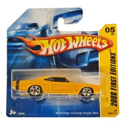 HOT WHEELS 2008 FIRST EDITIONS 05/40 '69 DODGE CORONET SUPER BEE YELLOW #005 HOT WHEELS 2008 FIRST EDITIONS 05/40 '69 DODGE CORONET SUPER BEE YELLOW #005