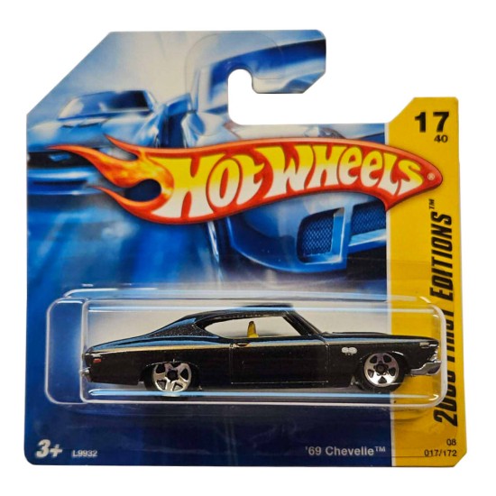 HOT WHEELS 2008 FIRST EDITIONS 17/40 '69 CHEVELLE 017/172 BLACK L9932 HOT WHEELS 2008 FIRST EDITIONS 17/40 '69 CHEVELLE 017/172 BLACK L9932