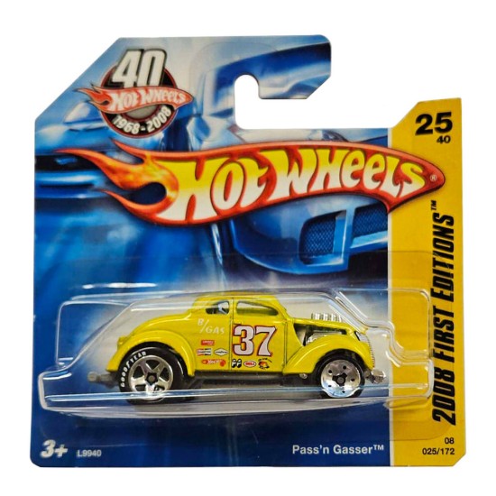 HOT WHEELS 2008 FIRST EDITIONS 25/40 PASS'N GASSER YELLOW 025/172 L9940 HOT WHEELS 2008 FIRST EDITIONS 25/40 PASS'N GASSER YELLOW 025/172 L9940
