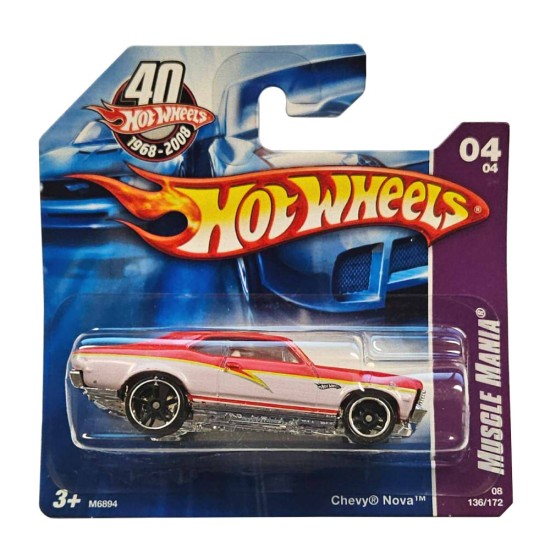 HOT WHEELS 2008 MUSCLE MANIA 04/04 CHEVY NOVA 136/172 M6894 HOT WHEELS 2008 MUSCLE MANIA 04/04 CHEVY NOVA 136/172 M6894