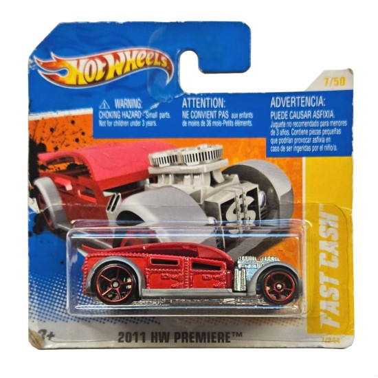 HOT WHEELS 2011 HW PREMIERE 7/50 FAST CASH 7/244 RED/SILVER V0012