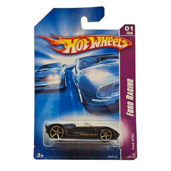 HOT WHEELS 2008 FORD RACING 01/04 FORD GTX1 141/172 BLACK M6875 HOT WHEELS 2008 FORD RACING 01/04 FORD GTX1 141/172 BLACK M6875