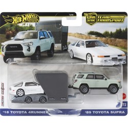 HOT WHEELS TEAM TRANSPORT '18 TOYOTA 4RUNNER '89 TOYOTA SUPRA #72 HRV37