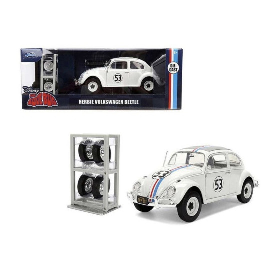 1/24 HOLLYWOOD RIDES VW BEETLE HERBIE THE LOVE BUG WITH RACK 37584