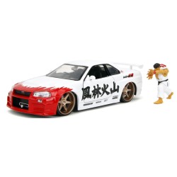 1/24 STREET FIGHTER 2002 NISSAN SKYLINE GT-R (R34) WITH RYU FIGURE 35114
