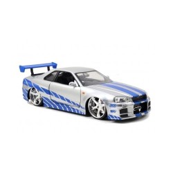 1/24 2002 NISSAN SKYLINE GTR R34 SILVER FAST AND FURIOUS 97158