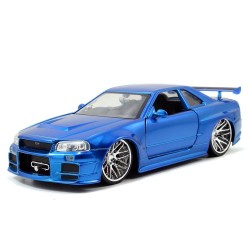 1/24 2002 NISSAN SKYLINE GTR R34 FAST AND FURIOUS BLUE 1/24 2002 NISSAN SKYLINE GTR R34 FAST AND FURIOUS BLUE