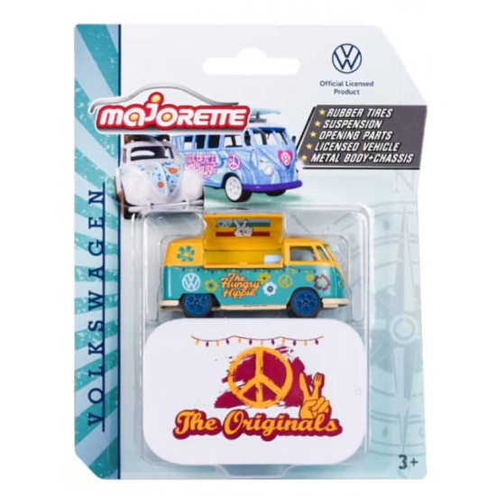 1/64 VW T1 THE HUNGRY HIPPY (YELLOW & TEAL) WITH COLLECTORS TIN