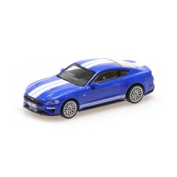 1/87 FORD MUSTANG 2018 BLUE METALLIC WITH WHITE STRIPES 870087021 1/87 FORD MUSTANG 2018 BLUE METALLIC WITH WHITE STRIPES 870087021
