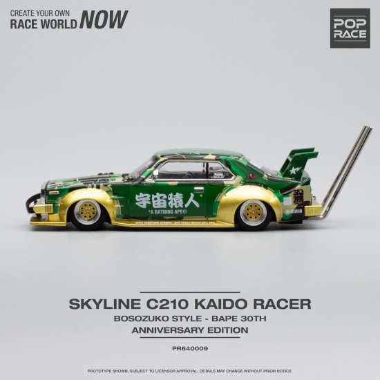1/64 SKYLINE C210 KAIDO RACER - BOSOZUKO STYLE - BAPE 30TH ANNIVERSARY EDITION