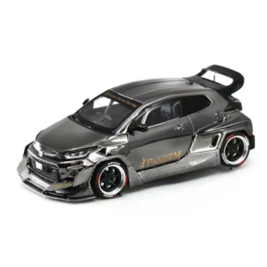 1/64 PANDEM GR YARIS DARK CHROME BLACK WHEELS PR64-55