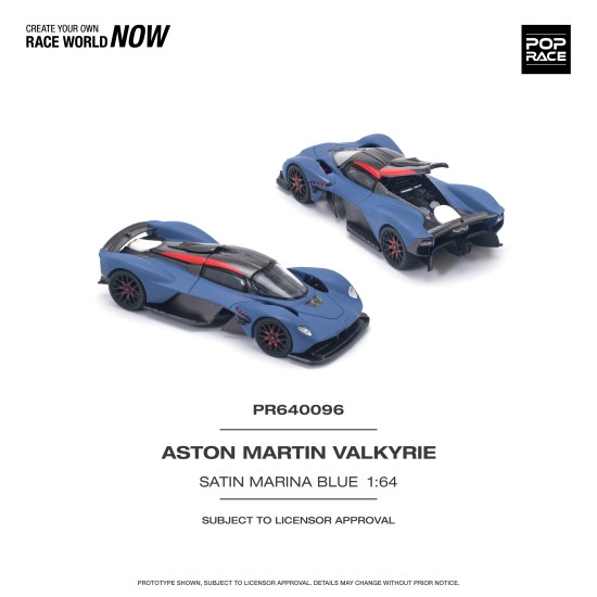 1/64 ASTON MARTIN VALKYRIE SATIN MARINA BLUE