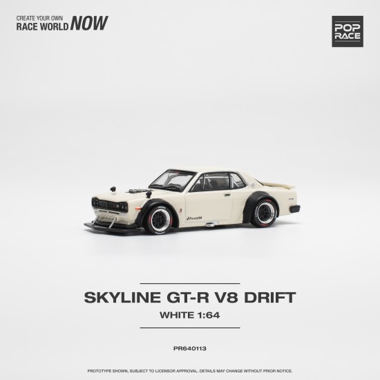1/64 SKYLINE GT-R V8 DRIFT (HAKOSUKA) - WHITE