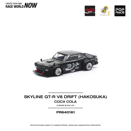 1/64 SKYLINE GT-R DRIFT (HAKOSUKA) COCA COLA ZERO JP BLACK CHROME