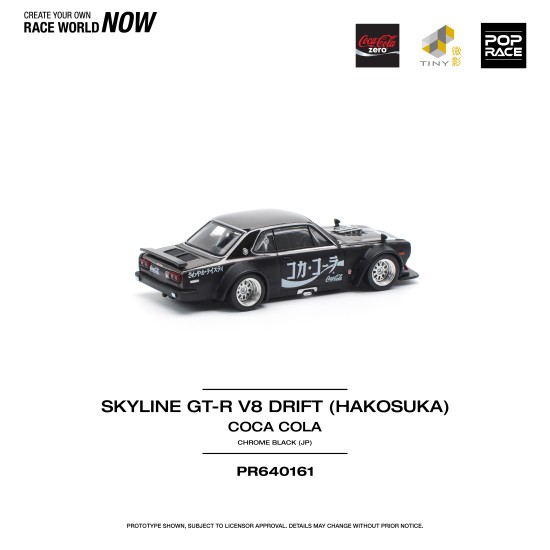 1/64 SKYLINE GT-R DRIFT (HAKOSUKA) COCA COLA ZERO JP BLACK CHROME