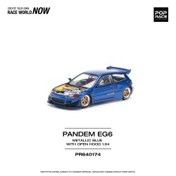 1/64 PANDEM CIVIC EG6 METALLIC BLUE WITH OPEN HOOD PR640174