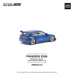 1/64 PANDEM CIVIC EG6 METALLIC BLUE WITH OPEN HOOD PR640174