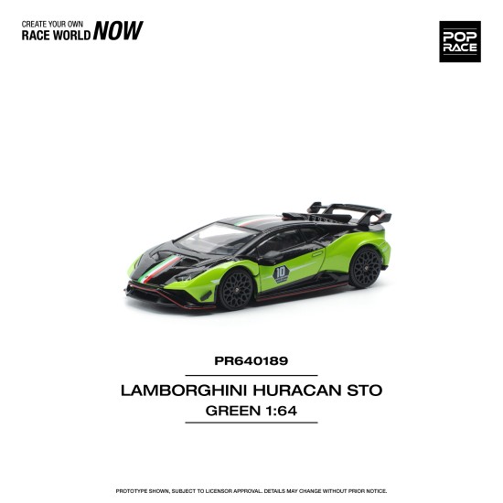 1/64 LAMBORGHINI HURACAN STO (LP640-2) 10 ANNIVERSARIO GREEN/BLACK