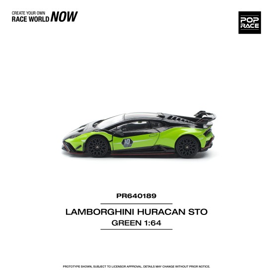 1/64 LAMBORGHINI HURACAN STO (LP640-2) 10 ANNIVERSARIO GREEN/BLACK