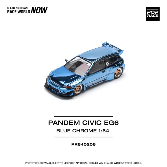 1/64 PANDEM CIVIC EG6 BLUE CHROME