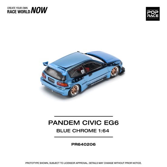 1/64 PANDEM CIVIC EG6 BLUE CHROME