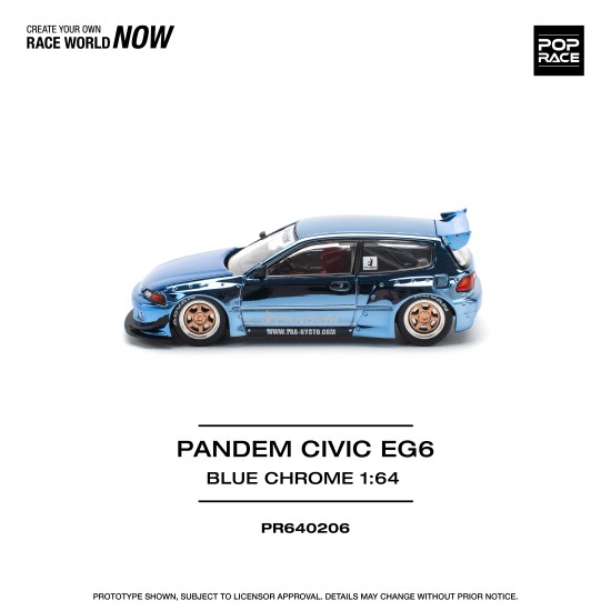 1/64 PANDEM CIVIC EG6 BLUE CHROME