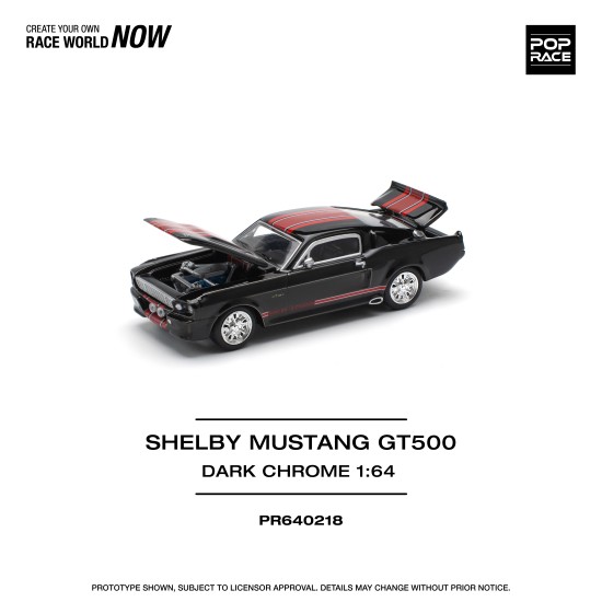 1/64 SHELBY MUSTANG GT500 DARK CHROME