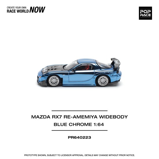 1/64 MAZDA RX7 RE-AMEMIYA WIDEBODY BLUE CHROME